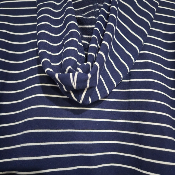 Maurices Navy and White Striped Women's Hooded Sweatshirt 3X - Picture 3 of 4